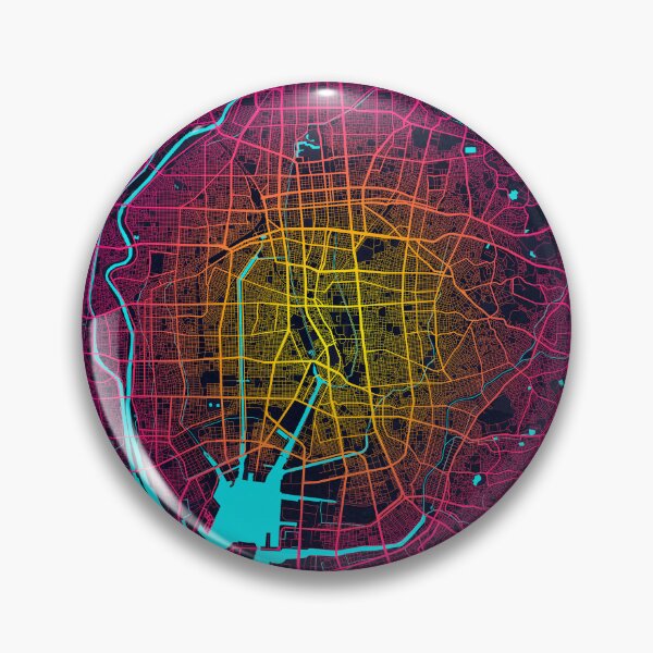 Item preview, Nagoya City Map of Japan - Neon designed and sold by deMAP.