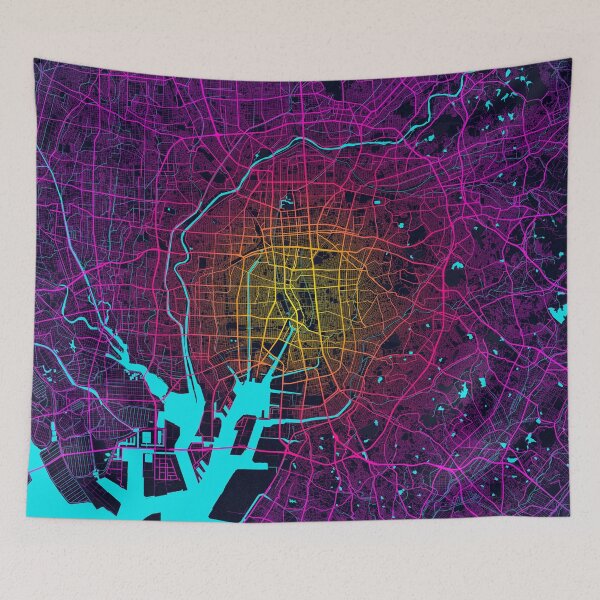 Item preview, Nagoya City Map of Japan - Neon designed and sold by deMAP.