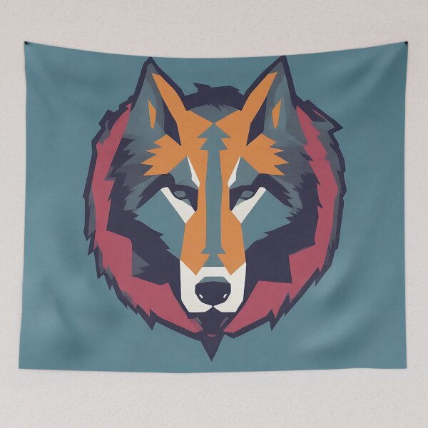 Item preview, Wolf logo, geometric, vector, symmetrical, minimalism, trending dribbble, behance designed and sold by DrawItOnce.
