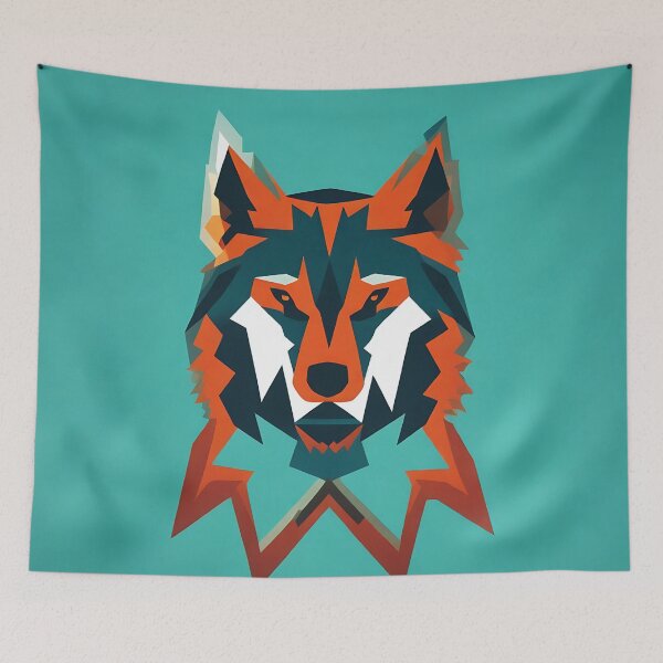 Item preview, Wolf logo, geometric, vector, symmetrical, minimalism, trending dribbble, behance designed and sold by DrawItOnce.