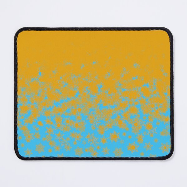 Item preview, Blizzard - Yellow snowflakes on an icy blue background designed and sold by illustratious.