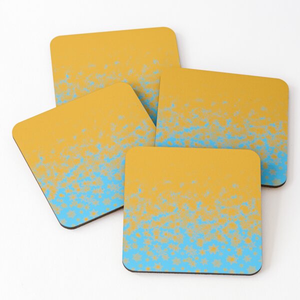 Item preview, Blizzard - Yellow snowflakes on an icy blue background designed and sold by illustratious.