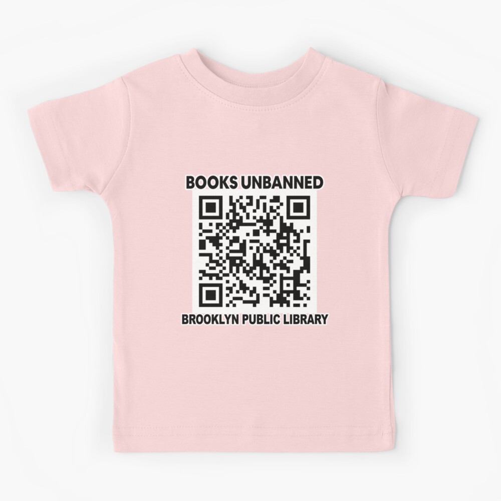 Books Unbanned QR Code T-Shirt, Black – Shop BKLYN Library