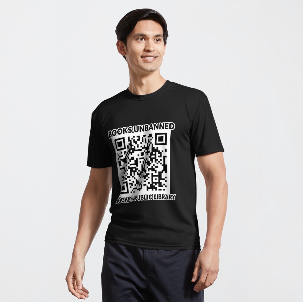 Books Unbanned QR Code T-Shirt, Black