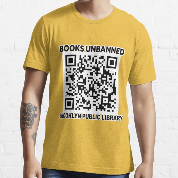 Books Unbanned QR Code T-Shirt, Black – Shop BKLYN Library