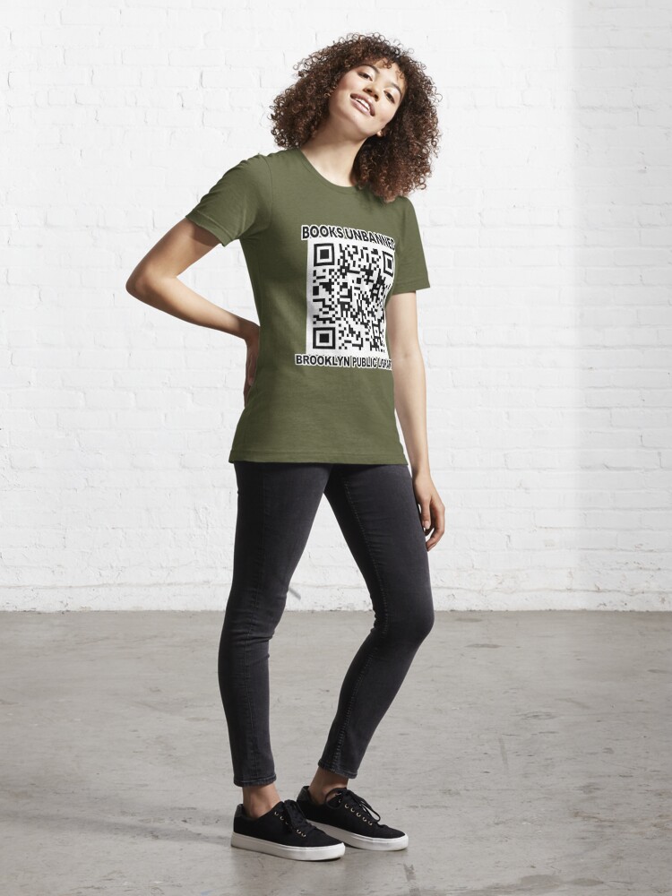 Books Unbanned QR Code T-Shirt, Black – Shop BKLYN Library