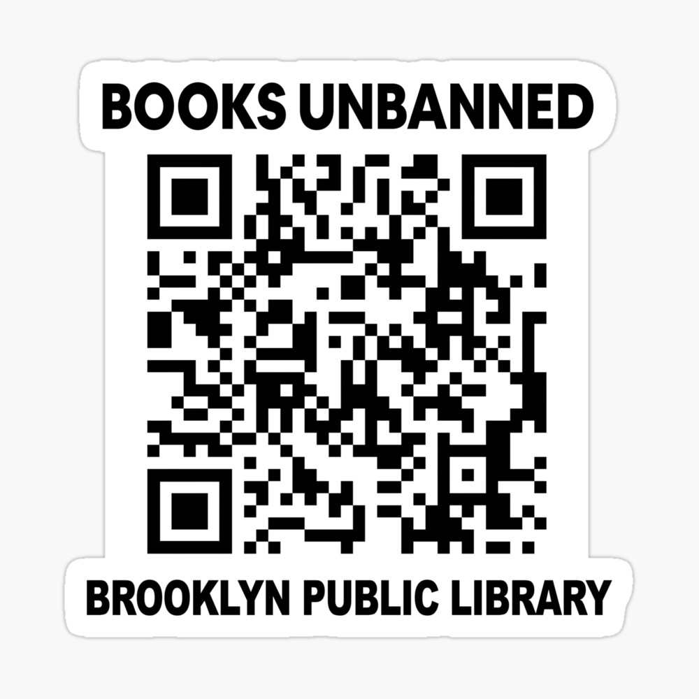 Books Unbanned QR Code T-Shirt, Black – Shop BKLYN Library
