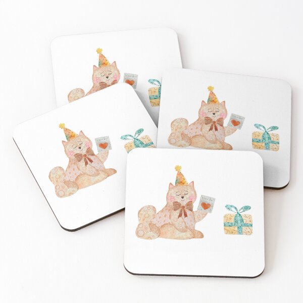 Item preview, Cat toy card love gift textured watercolor designed and sold by Yana Mustafina | Boho Soulful Designs.