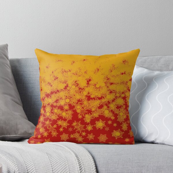 Item preview, Blizzard - Yellow snowflakes on a red background designed and sold by illustratious.