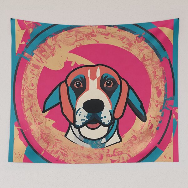 Item preview, Beagle logo, geometric, vector, symmetrical, minimalism, trending dribbble, behance designed and sold by DrawItOnce.