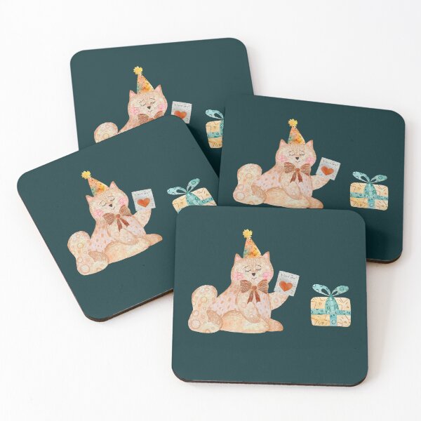 Artikelvorschau, Cat toy card love gift textured watercolor green entworfen und verkauft von Yana Mustafina | Boho Soulful Designs.