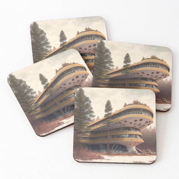 Item preview, Abandoned Hotel On The Beach Futuristic Art designed and sold by ChickenTraffic.