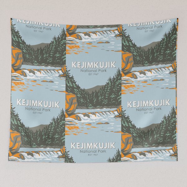 Item preview, Kejimkujik National Park Canada Vintage Art designed and sold by KrisSidDesigns.