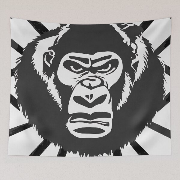 Item preview, Gorilla logo, geometric, vector, symmetrical, minimalism, trending dribbble, behance designed and sold by DrawItOnce.