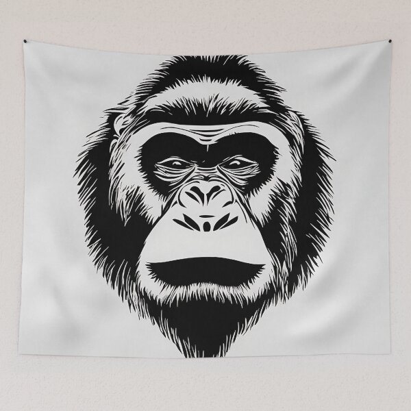 Item preview, Gorilla logo, geometric, vector, symmetrical, minimalism, trending dribbble, behance designed and sold by DrawItOnce.