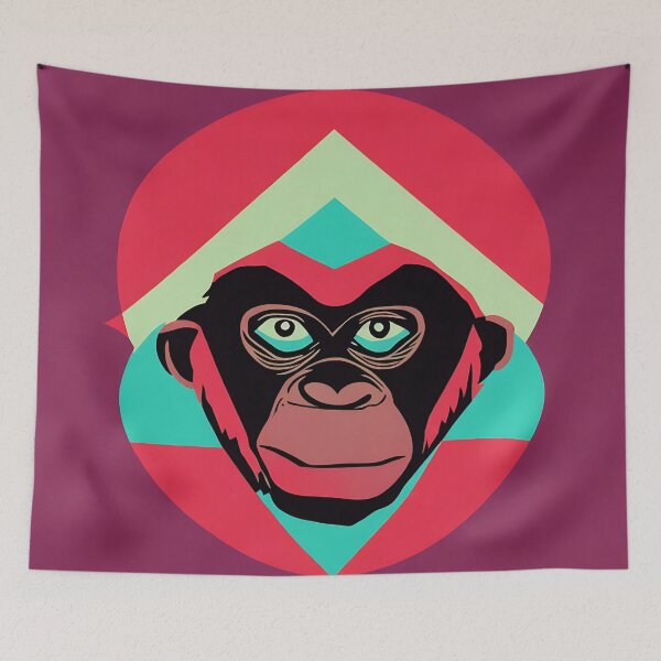 Item preview, Chimpanzee logo, geometric, vector, symmetrical, minimalism, trending dribbble, behance designed and sold by DrawItOnce.