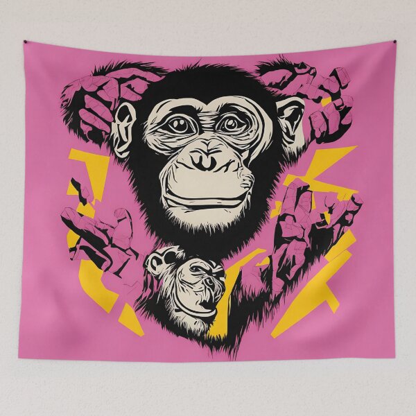 Item preview, Chimpanzee logo, geometric, vector, symmetrical, minimalism, trending dribbble, behance designed and sold by DrawItOnce.