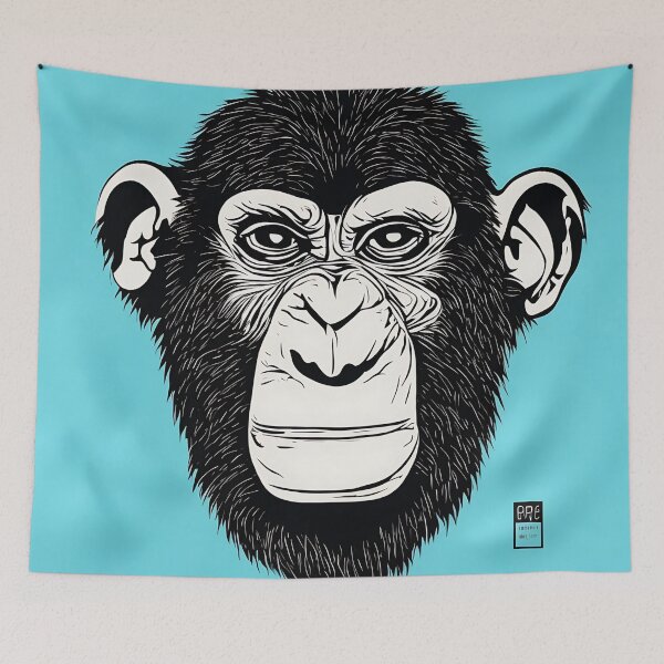 Item preview, Chimpanzee logo, geometric, vector, symmetrical, minimalism, trending dribbble, behance designed and sold by DrawItOnce.