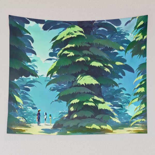 Item preview, Forest green canopy watercolor designed and sold by printiesart.