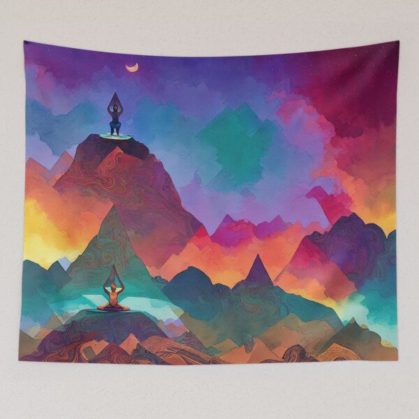 Item preview, Yoga Sunset in watercolor 02 designed and sold by printiesart.