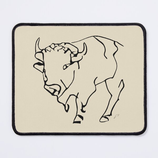 Item preview, Buffalo Line Art Drawing - Good ol' Buffalo Critter Minimalistic Digital Line Art (Black Line) designed and sold by SeaStories88.