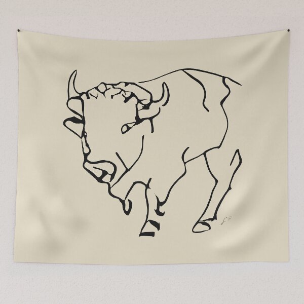 Item preview, Buffalo Line Art Drawing - Good ol' Buffalo Critter Minimalistic Digital Line Art (Black Line) designed and sold by SeaStories88.