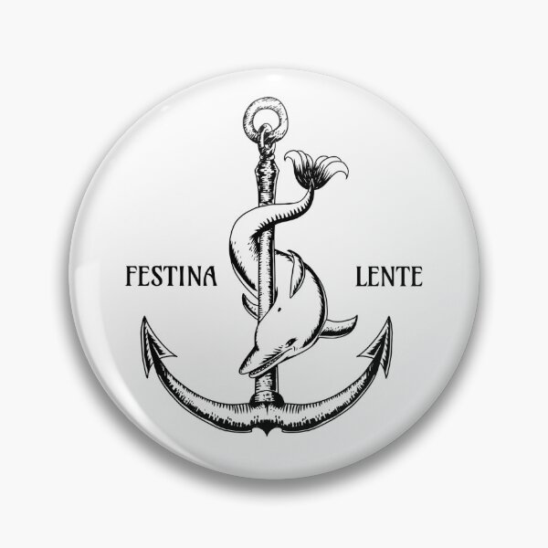 Item preview, Festina Lente Symbol Anchor Dolphin Make Haste Slowly  designed and sold by The Junto Shop.