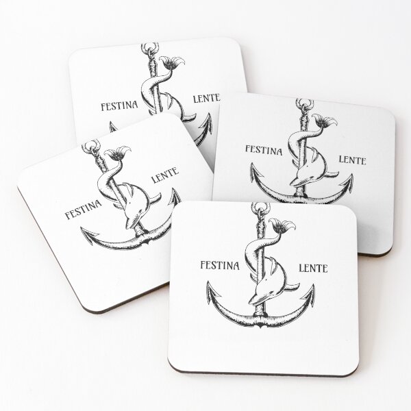 Item preview, Festina Lente Symbol Anchor Dolphin Make Haste Slowly  designed and sold by The Junto Shop.
