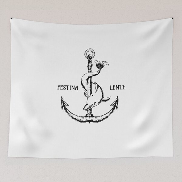 Item preview, Festina Lente Symbol Anchor Dolphin Make Haste Slowly  designed and sold by The Junto Shop.