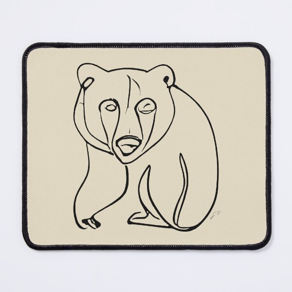 Item preview, Bear Line Art Drawing - Good ol' Bear Critter Minimalistic Digital Line Art (Black Line) designed and sold by SeaStories88.