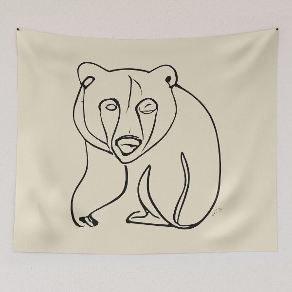 Item preview, Bear Line Art Drawing - Good ol' Bear Critter Minimalistic Digital Line Art (Black Line) designed and sold by SeaStories88.
