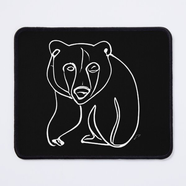Item preview, Bear Line Art Drawing - Good ol' Bear Critter Minimalistic Digital Line Art (White Line) designed and sold by SeaStories88.