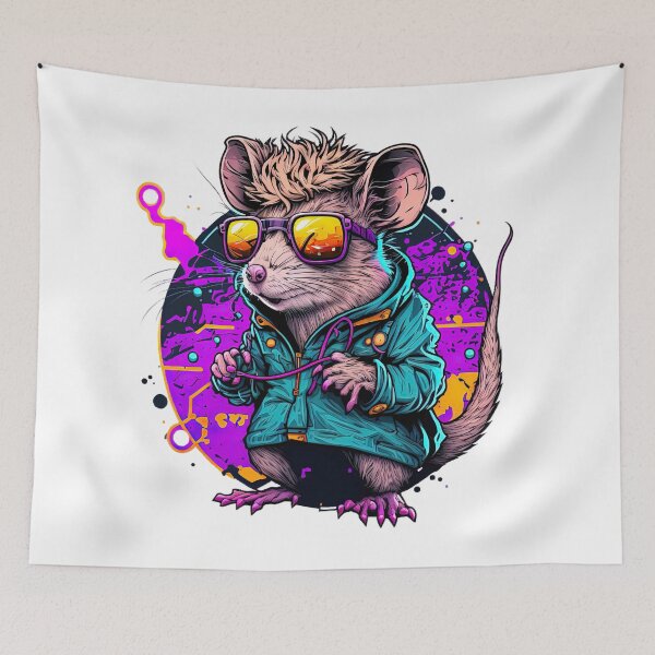 Item preview, Retrowave Rat designed and sold by Valentin Mladin.