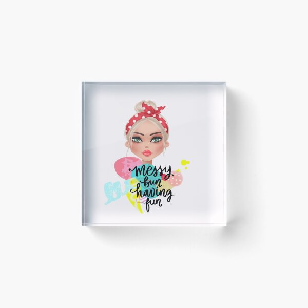Item preview, Messy Bun Having Fun designed and sold by ZubiyaArt.