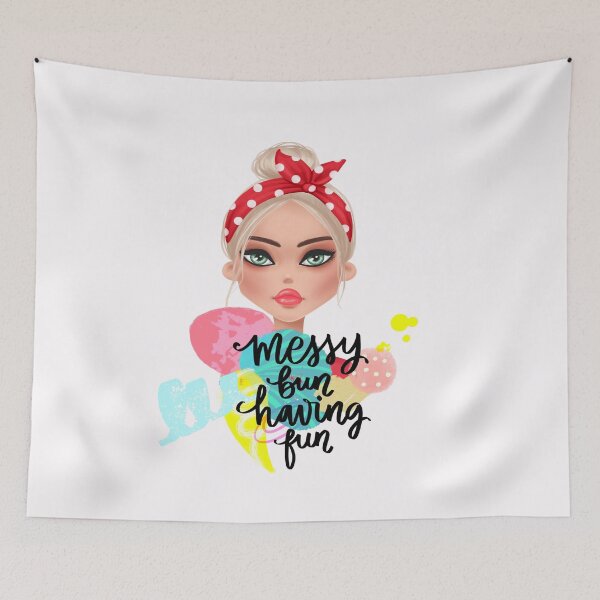 Item preview, Messy Bun Having Fun designed and sold by ZubiyaArt.