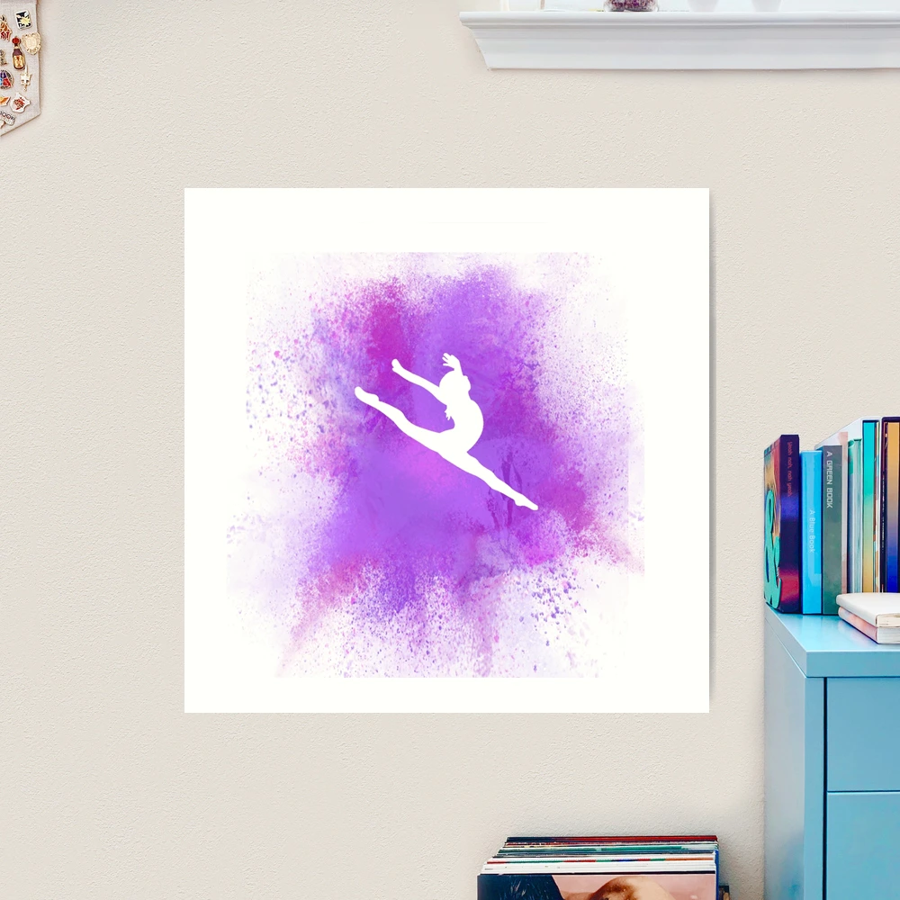Purple Gymnastics Silhouette Art Board Print for Sale by DoodlesnNoodlez