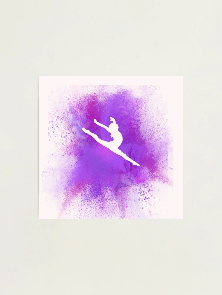 Gymnast Silhouette - Purple Explosion | Photographic Print