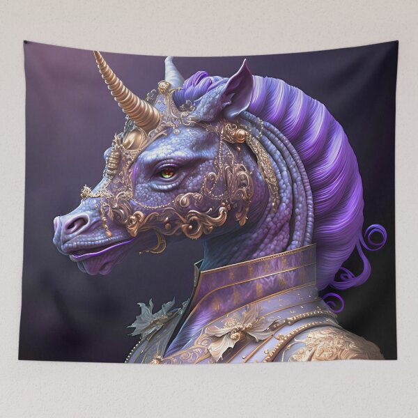 Item preview, Royal purple unicorn wearing a royal garment designed and sold by Tuko Designs.