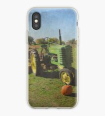 John Deere Tractor Harvest Time Photograph Textured iPhone Case