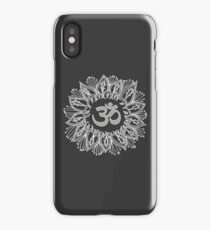 Om mandala in white iPhone Case/Skin