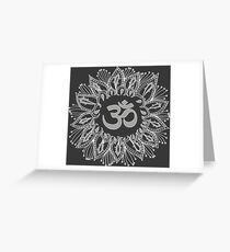 Om mandala in white Greeting Card