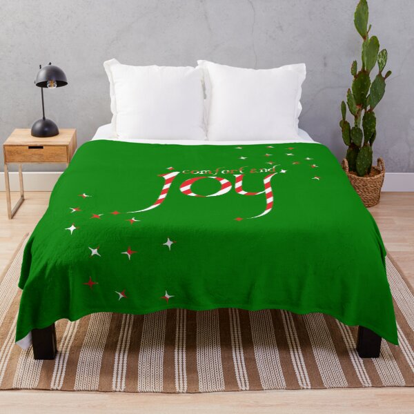 Item preview, Comfort and Joy Red White  and Green Christmas Stars Snow Flakes - 221209 designed and sold by zicutza.