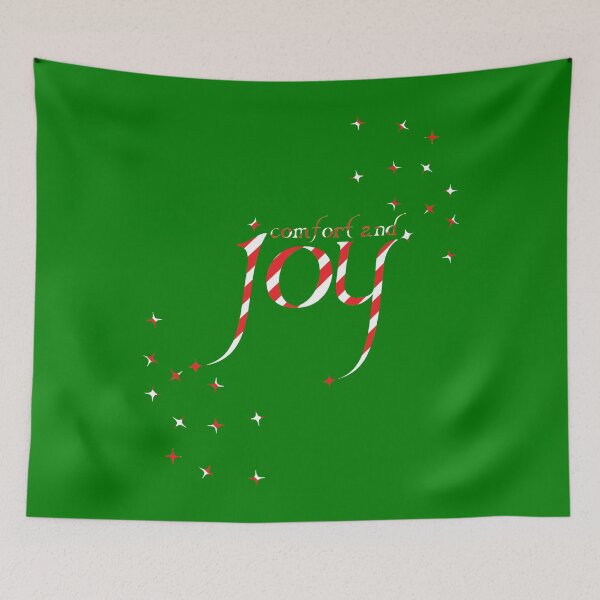 Item preview, Comfort and Joy Red White  and Green Christmas Stars Snow Flakes - 221209 designed and sold by zicutza.