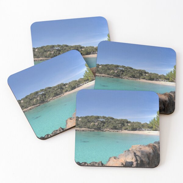 Item preview, Panoramic of Cala Mondrago Natural Park, Mallorca, Balearic Islands of spain designed and sold by EmmaMCheer.