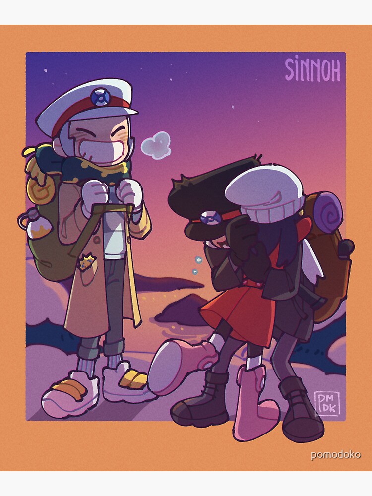 "Emmet and Ingo in Sinnoh" Sticker for Sale by pomodoko Redbubble