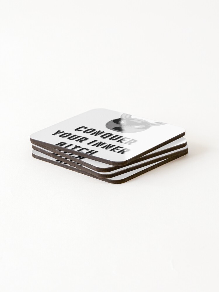 Thumbnail 4 of 5, Coasters (Set of 4), Joe Rogan Conquer Your Inner B designed and sold by Lowgik.