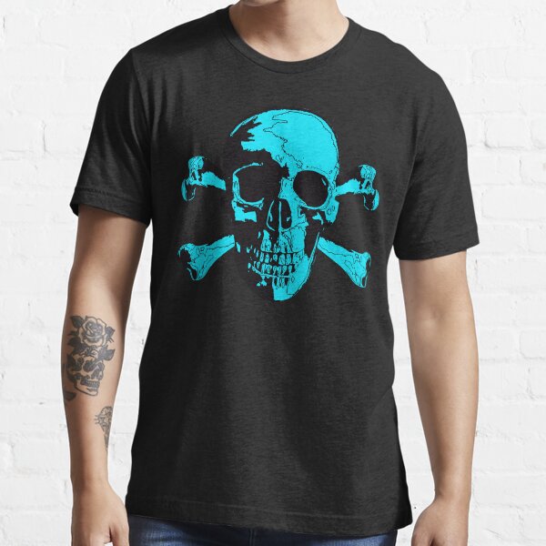 "Skull and Cross Bones in blue" Tshirt for Sale by EvilLeftHand Redbubble skull tshirts