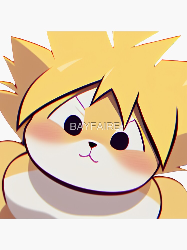 "Anime Super Saiyan Cat" Sticker for Sale by BAYFAIRE | Redbubble