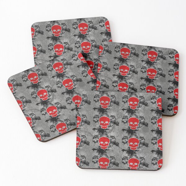Item preview, Skull pattern, red skull object,flower designed and sold by Degiab.