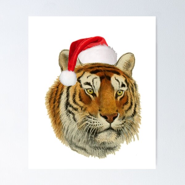 Item preview, Funny Tiger Wearing Santa hat Christmas T-shirt designed and sold by SafariTees.